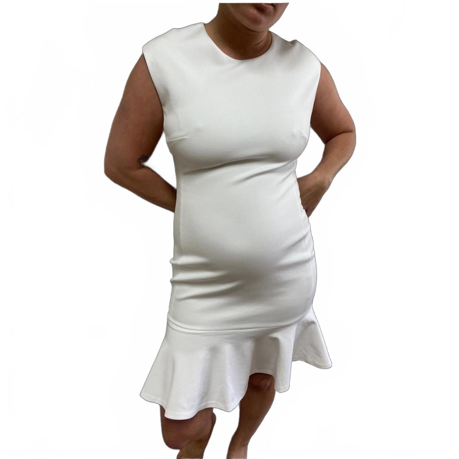Polo Ralph Lauren Polo Ralph Lauren 6 White Stretch Knit Sheath Dress Size M / US 6-8 / IT 42-44 - 7 Thumbnail