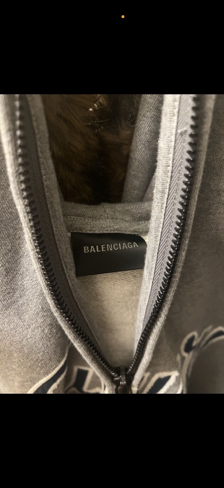 Balenciaga Balenciaga Fall 25 Luxury Script Zip Up Fur Hoodie Size US M / EU 48-50 / 2 - 9 Thumbnail