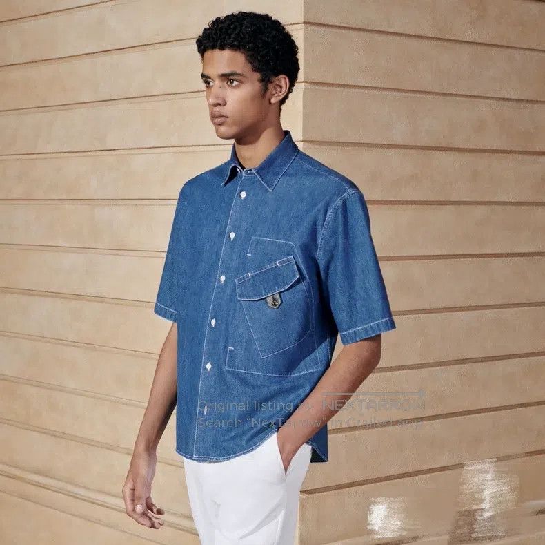 Hermes Hermes Denim shirt short sleeve unisex Size US XXS / EU 40 - 6 Thumbnail