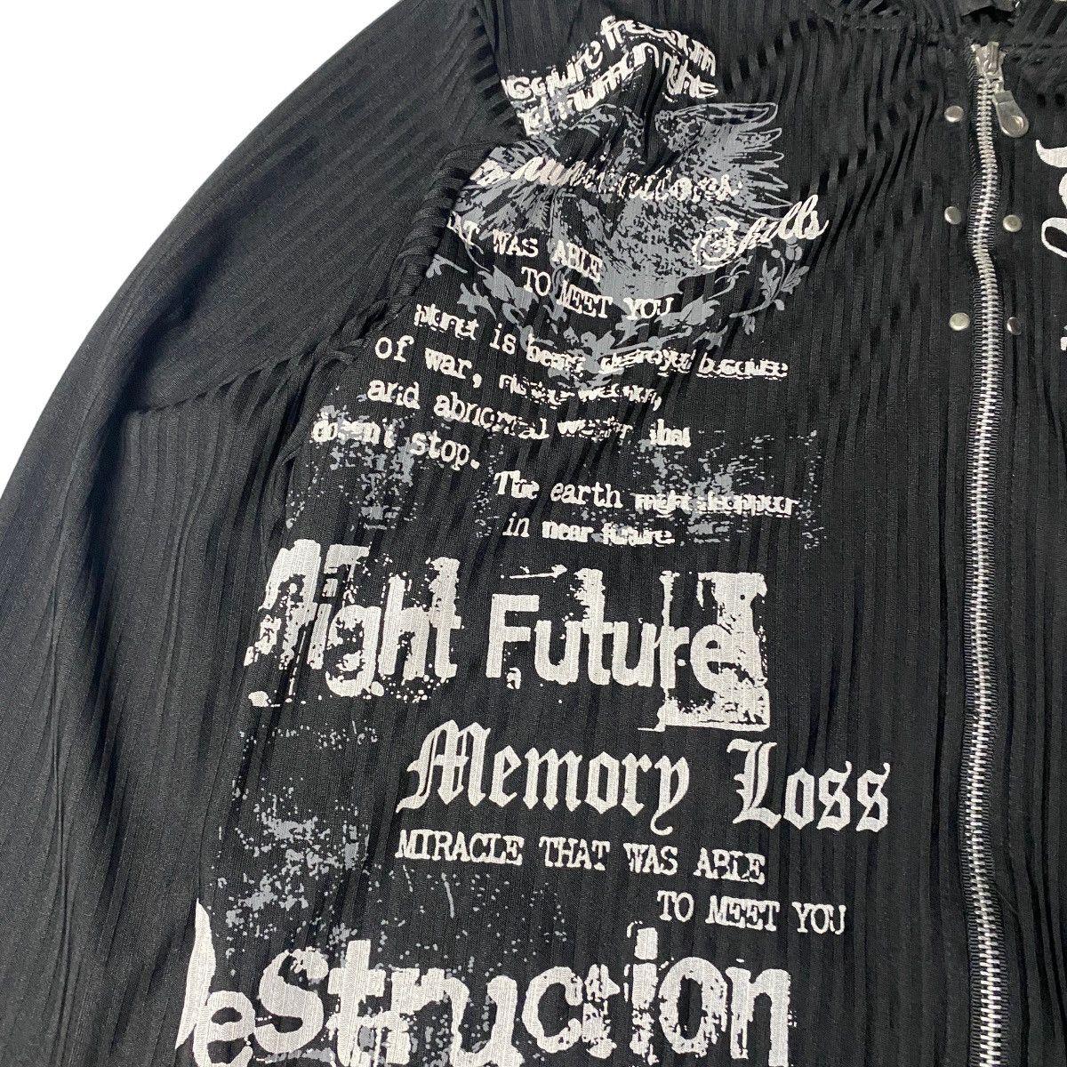14th Addiction 2000's Beaumere Skull Poem Thermal Zip Hoodie Size US M / EU 48-50 / 2 - 5 Thumbnail
