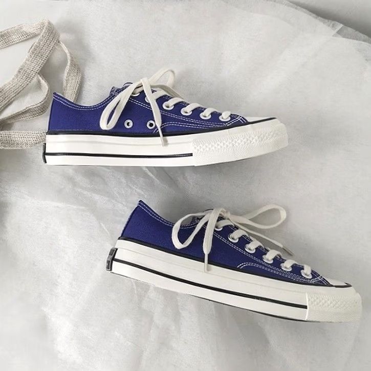 Vintage Evenstar Navy Blue Canvas Lace-Up Comfort Retro Casual Fashion Sneakers Men Women 10/11 Shoes Size US 10 / IT 40 - 6 Thumbnail
