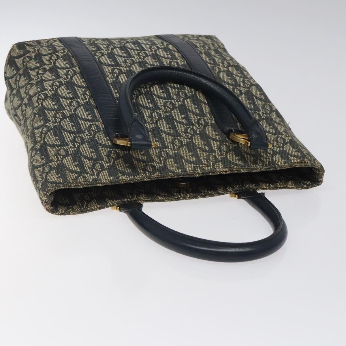 Dior DIOR Trotter Canvas Hand Bag Navy Gold Size ONE SIZE - 6 Thumbnail