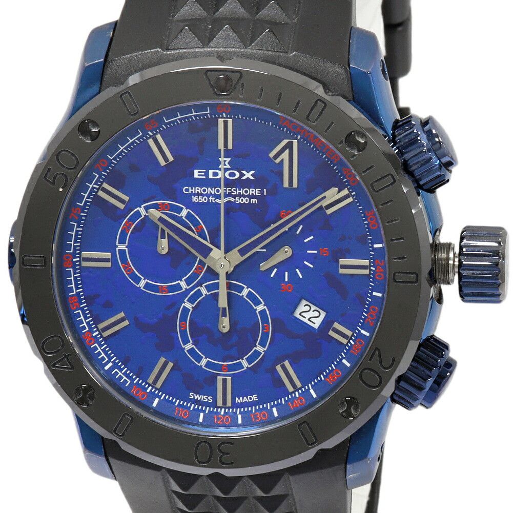 Other Other Edox Chronoffshore 1 Stainless Steel Chronograph Metal Quartz 10221-37BU5-BUM5 DUTY FREE for USA Size ONE SIZE - 1 Thumbnail