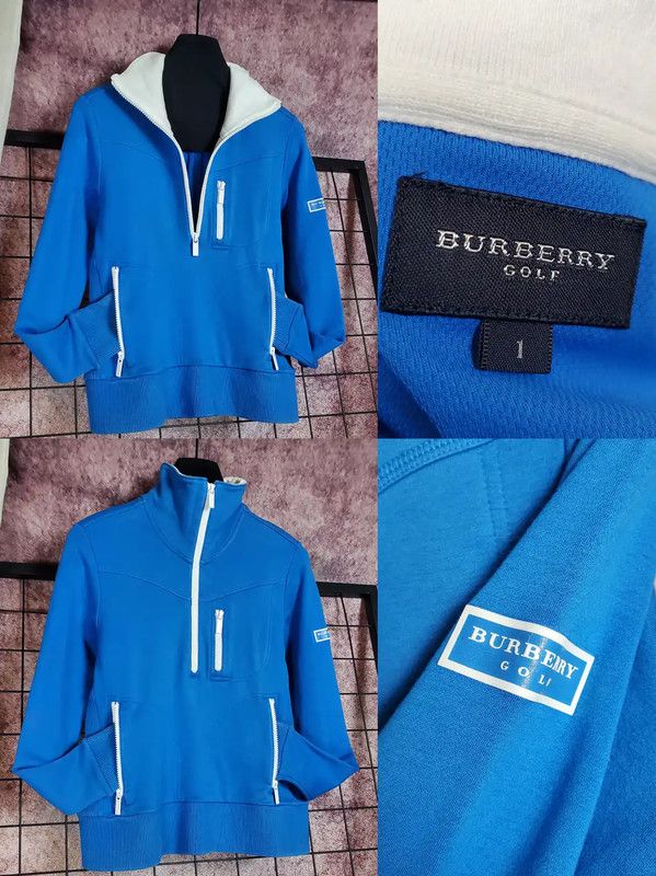 Burberry Burberry Blue Cotton Blend Pullover Sweatshirt Size S / US 4 / IT 40 - 1 Thumbnail