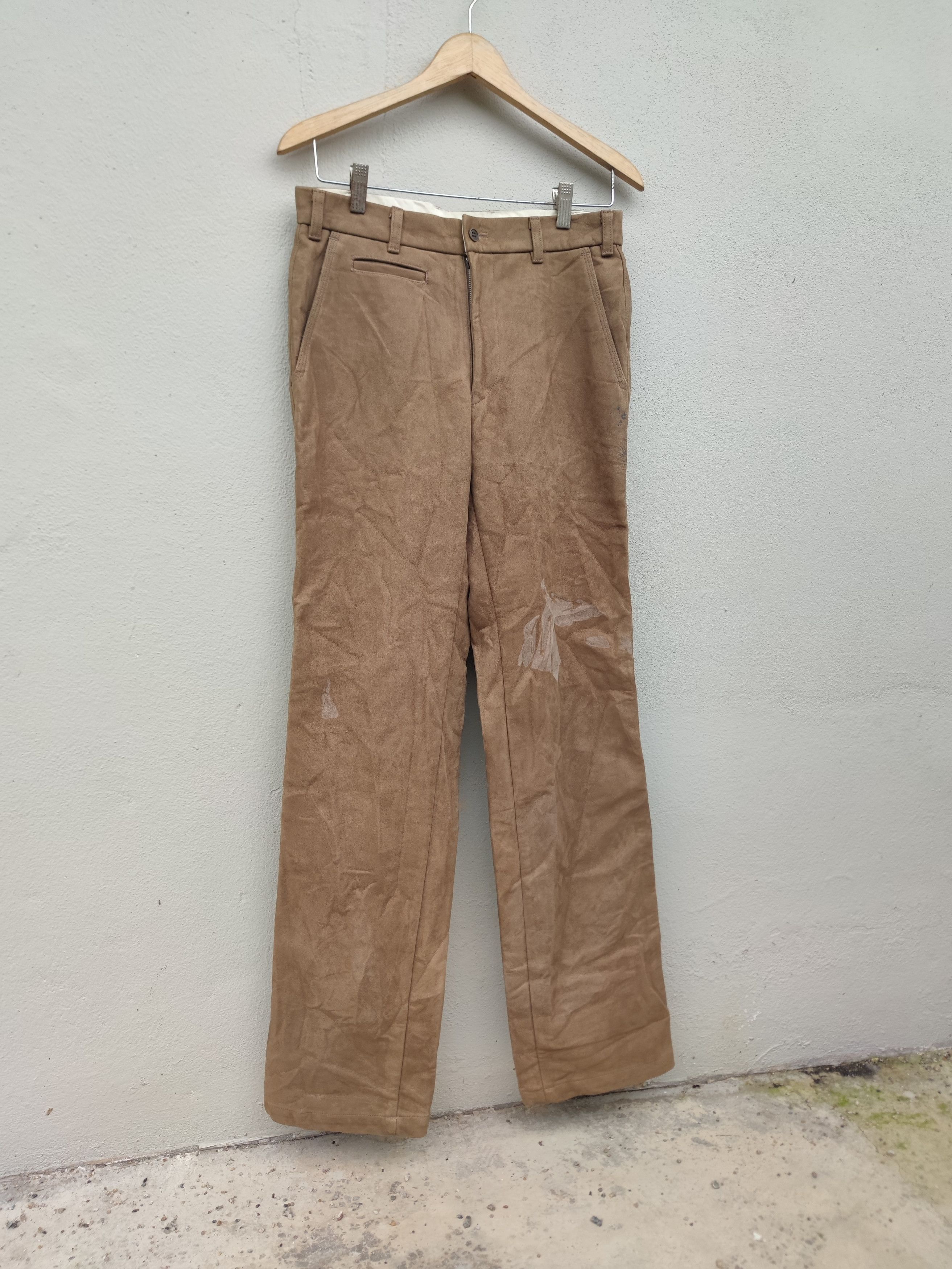 Yohji Yamamoto A.A.R. Yohji Yamamoto Suede Leather Pant Size US 30 / EU 46 - 1 Thumbnail