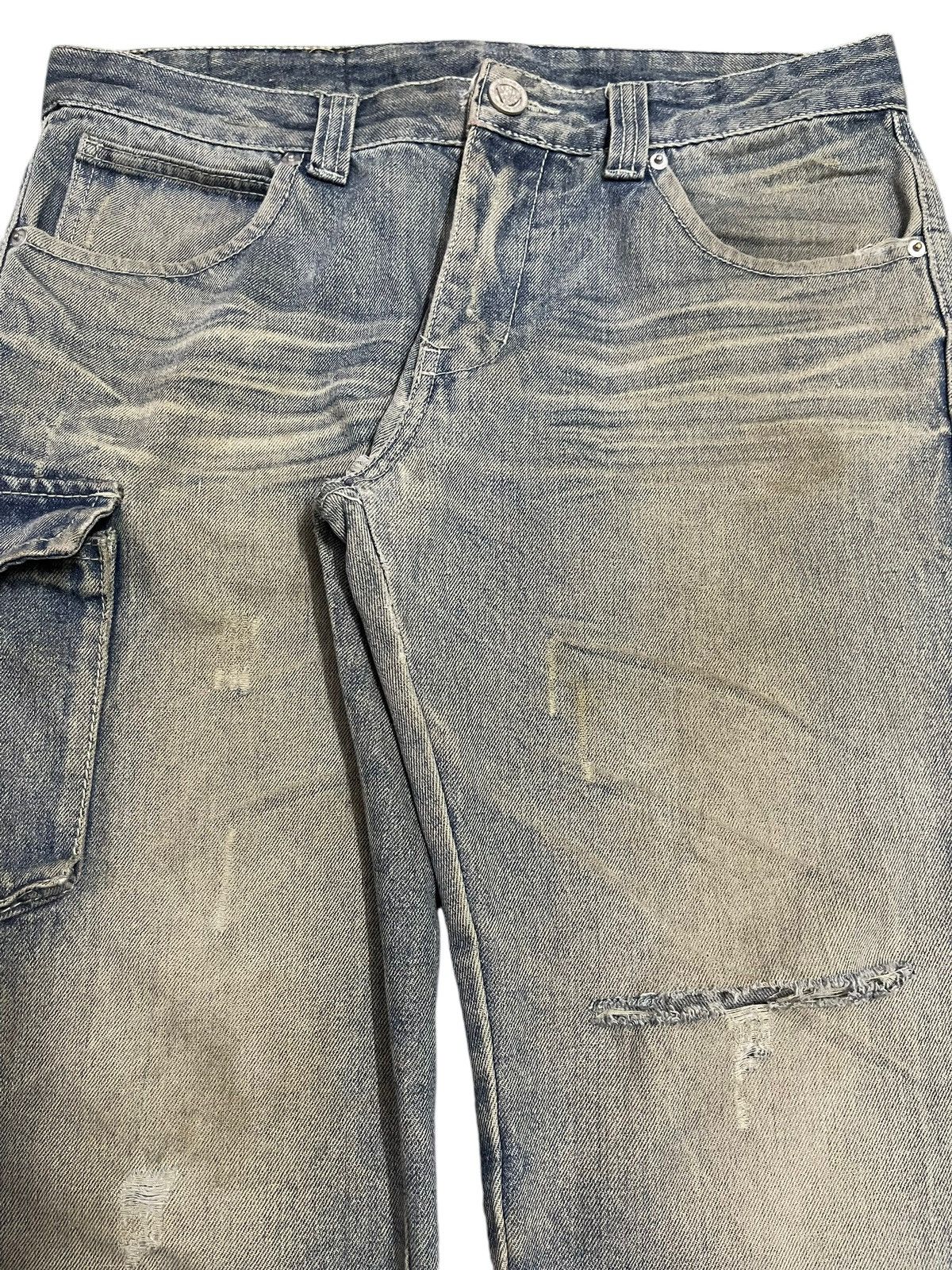14th Addiction Vintage Japanese Brand Mud Wash Style Distress Jeans Size US 34 / EU 50 - 4 Thumbnail