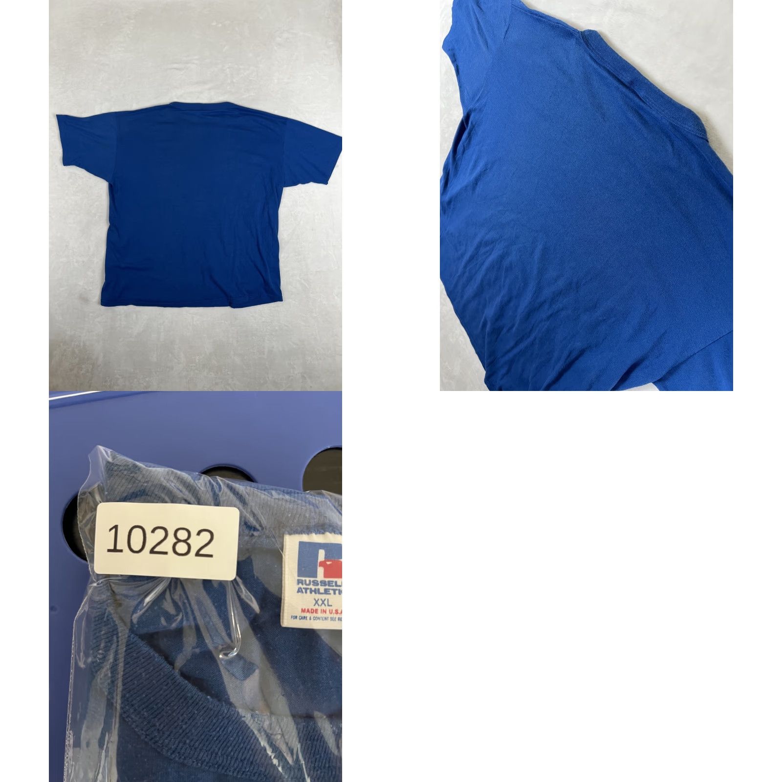 Russell Athletic VINTAGE Russell Athletic Blue T-Shirt 2XL USA Short Sleeve Crew Neck Cotton Men Regular Vintage 1990s Size US XXL / EU 58 / 5 - 8 Thumbnail