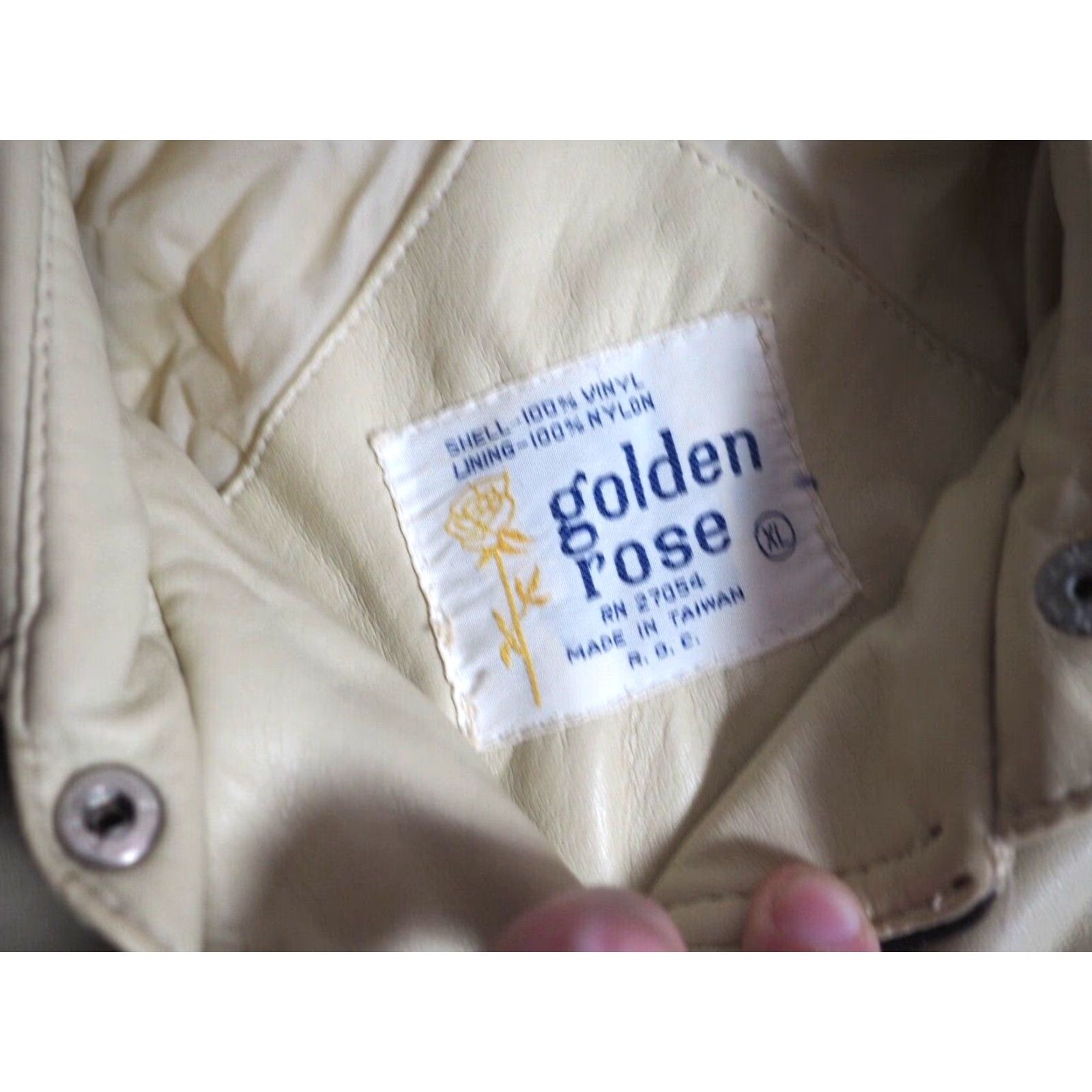 Vintage VTG 70s Golden Rose Beige Western Vinyl Snap Hippy Jacket Coat Womens L Shirt Size L / US 10 / IT 46 - 4 Thumbnail
