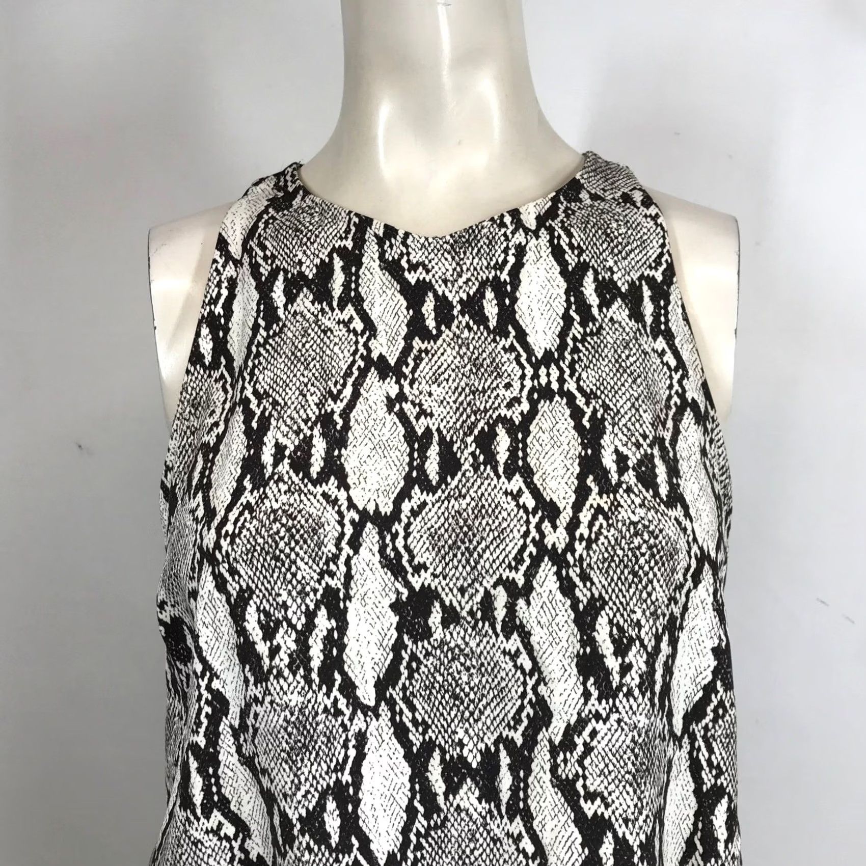 Vintage ALC Snake Print Tank Top Women Size 10 - Sleek Black Stylish Size L / US 10 / IT 46 - 2 Thumbnail