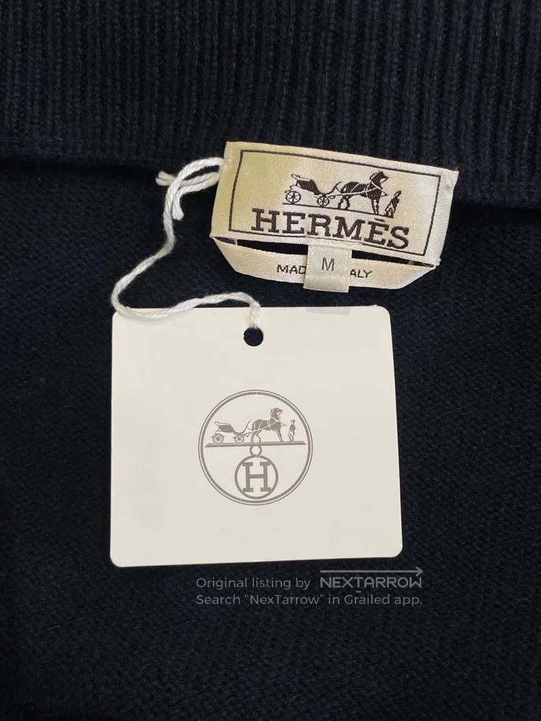 Hermes Hermes Navy blue knitted jacket, 100% cashmere, with sheep Size M / US 6-8 / IT 42-44 - 5 Thumbnail