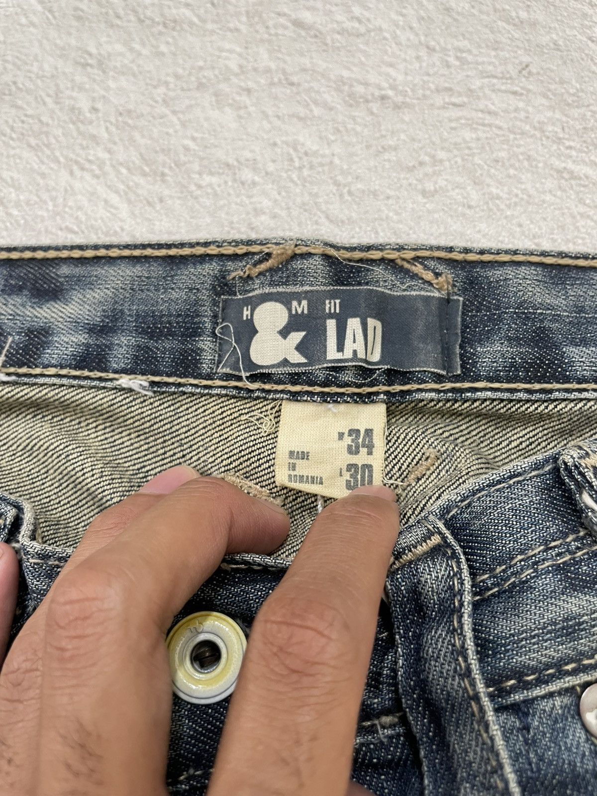 Japanese Brand 2000s Zara Button Fly Denim Baggy Jeans Y2K Size US 33 - 6 Thumbnail