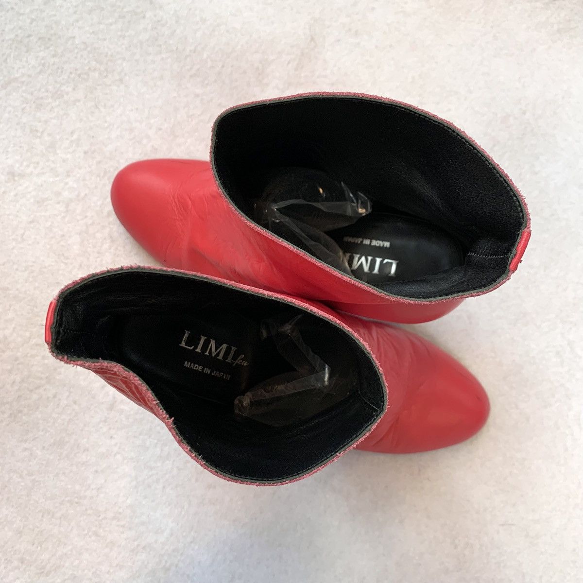 Limi Feu 1990s Limi Feu Sculpted Crimson Wedge Boots Size US 8 / IT 38 - 3 Thumbnail