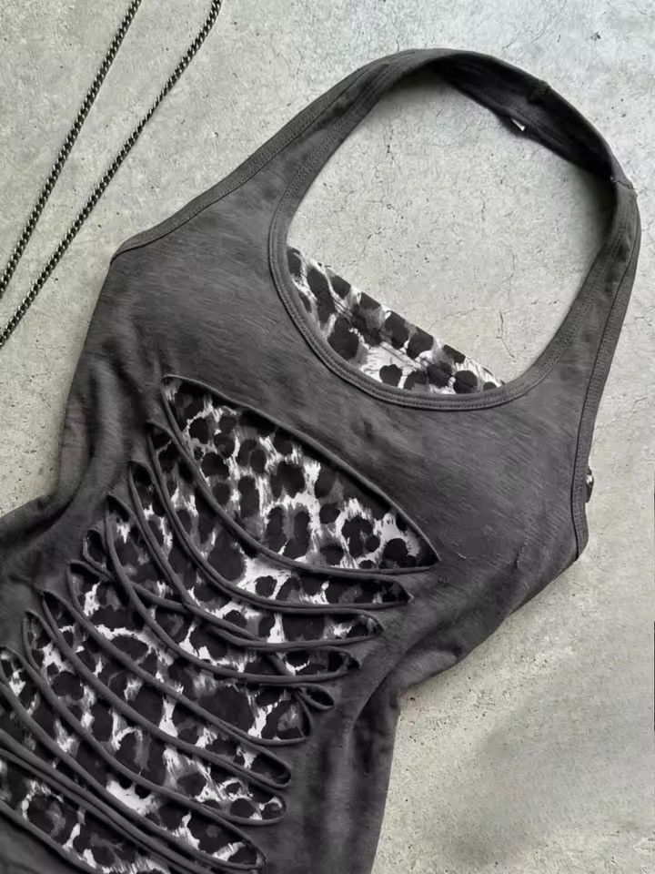 Vintage Y2k Vintage Leopard Top T Shirt 2000s style Size L / US 10 / IT 46 - 3 Thumbnail