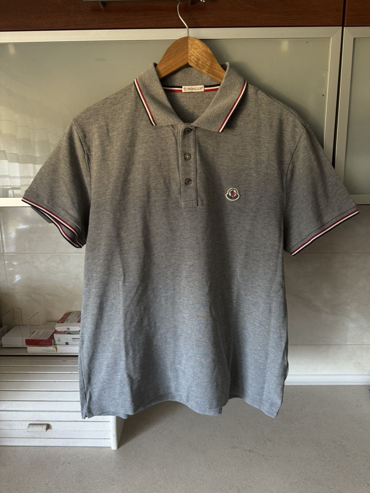 Moncler Moncler classic grey polo shirt Size US XL / EU 56 / 4 - 3 Thumbnail