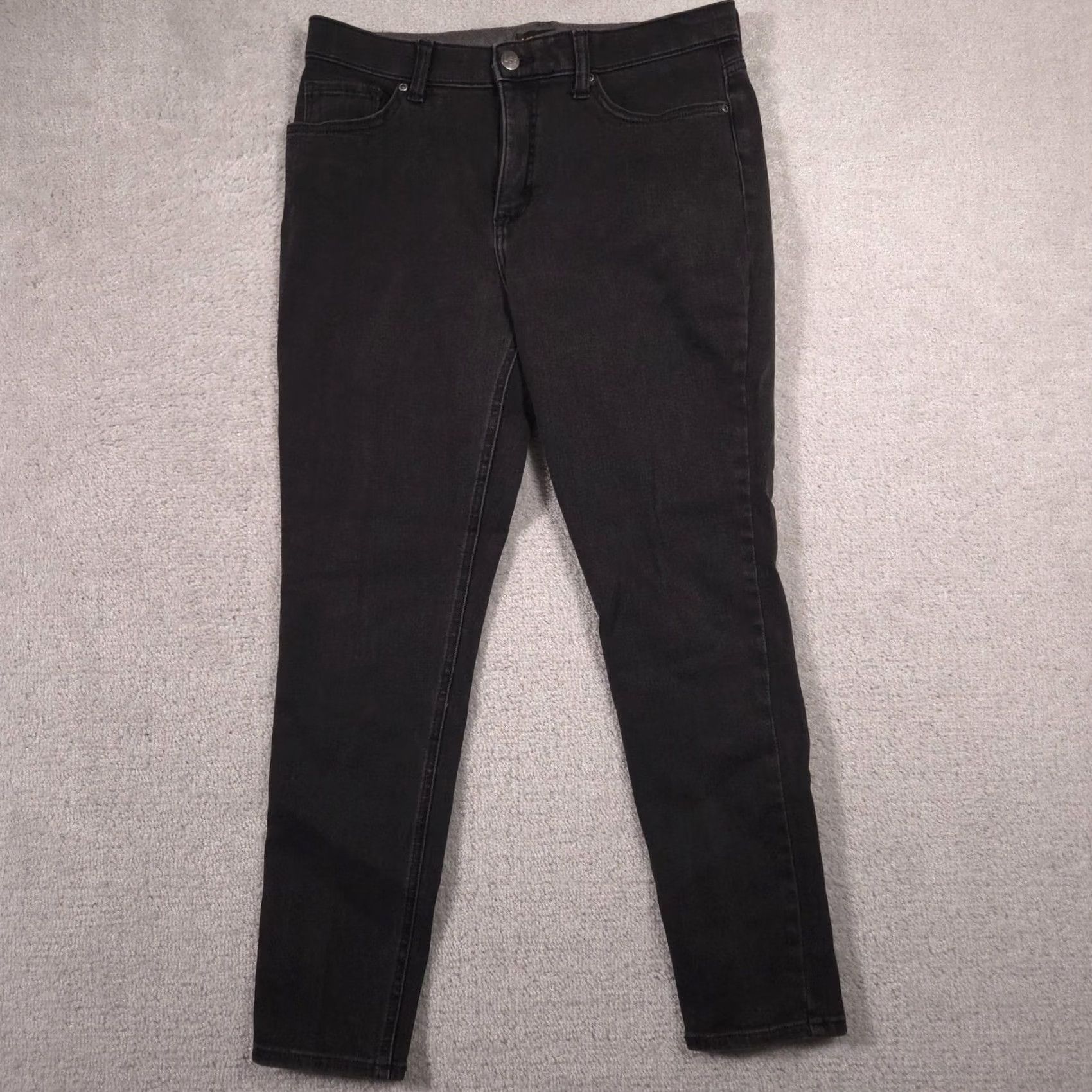Lee Lee Jeans Womens 12 Gray Charcoal Wash Slim Fit Mid Rise Skinny Leg Stretch Size 34" / US 12 / IT 48 - 2 Thumbnail