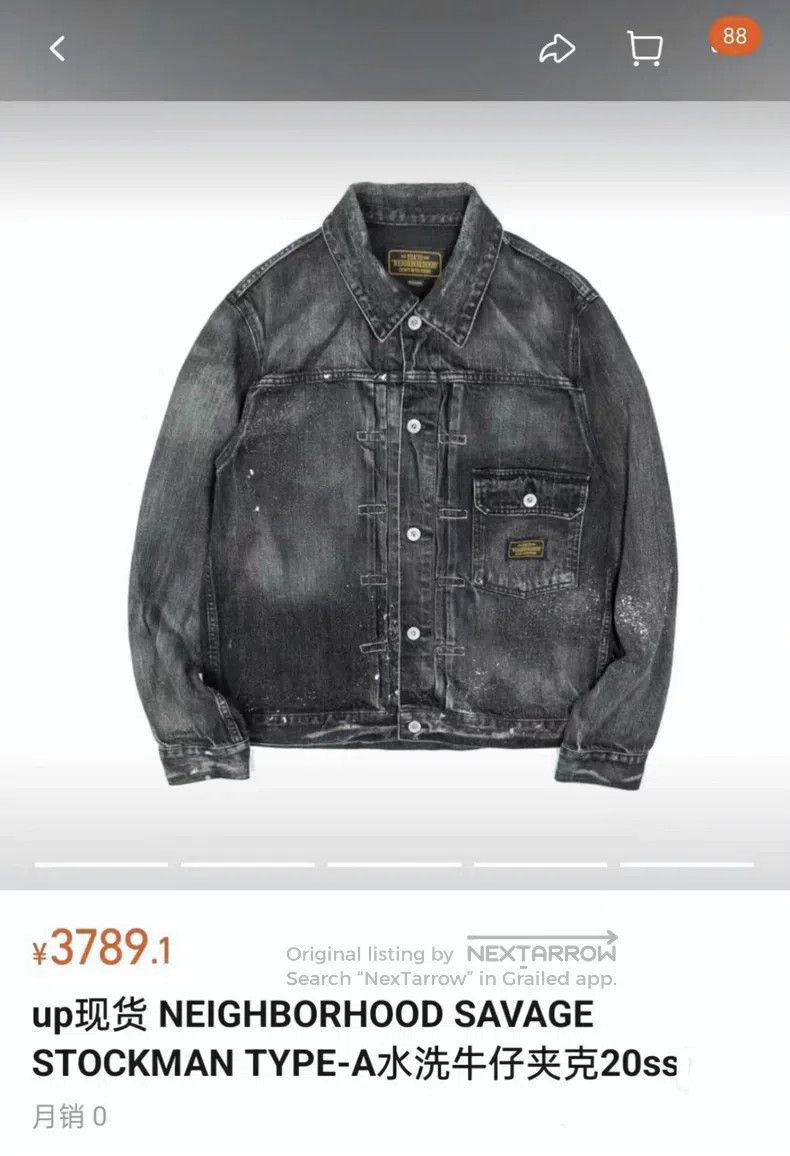 Neighborhood Neighborhood Black Washed Splatter Denim Jacket Size US M / EU 48-50 / 2 - 8 Thumbnail