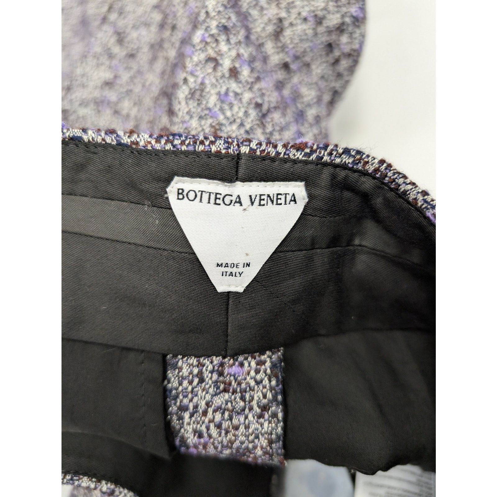 Bottega Veneta o1rshd1 Multicol Wool Viscose Trousers Pants Lilac/Bordeaux Size US 30 / EU 46 - 15 Thumbnail