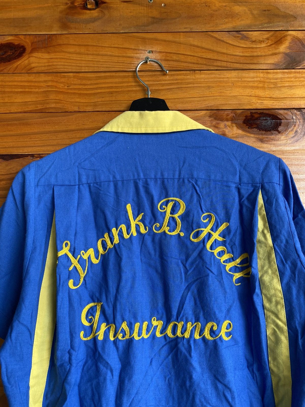 Vintage Vintage 60 King Louie Blue Yellow Embroidered Bowling Shirt Size US S / EU 44-46 / 1 - 12 Thumbnail