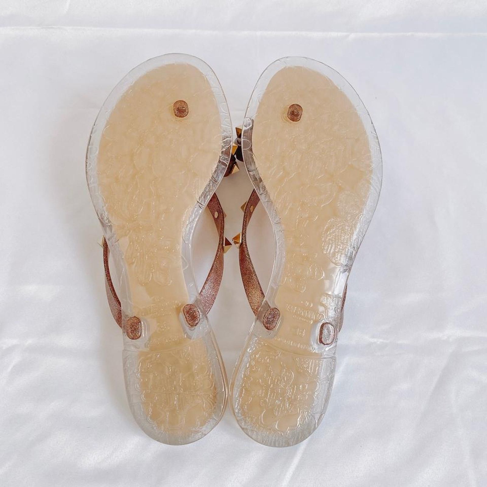 Valentino Valentino Garavani Rockstud bow glitter rubber sandals Size US 6 / IT 36 - 7 Thumbnail