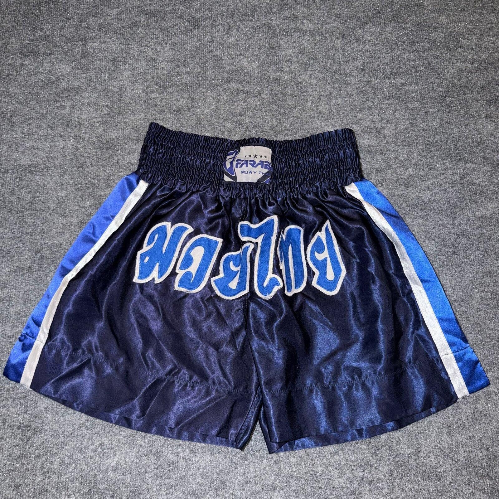 UFC Farabi Muay Thai Shorts Silky Dazzle Blue MMA Fight Mens LG Size US 34 / EU 50 - 1 Thumbnail