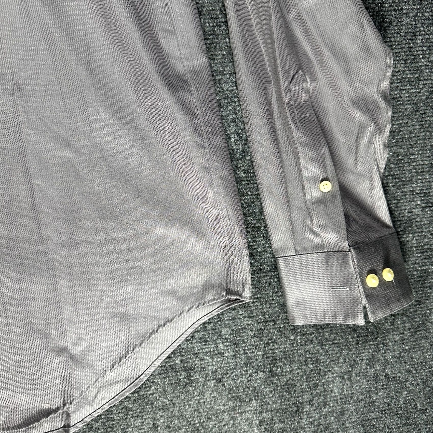 Calvin Klein CK Calvin Klein Shirt Mens 16 Tall Slim Fit Non Iron Gray Two Ply Cotton Size US L / EU 52-54 / 3 - 4 Thumbnail