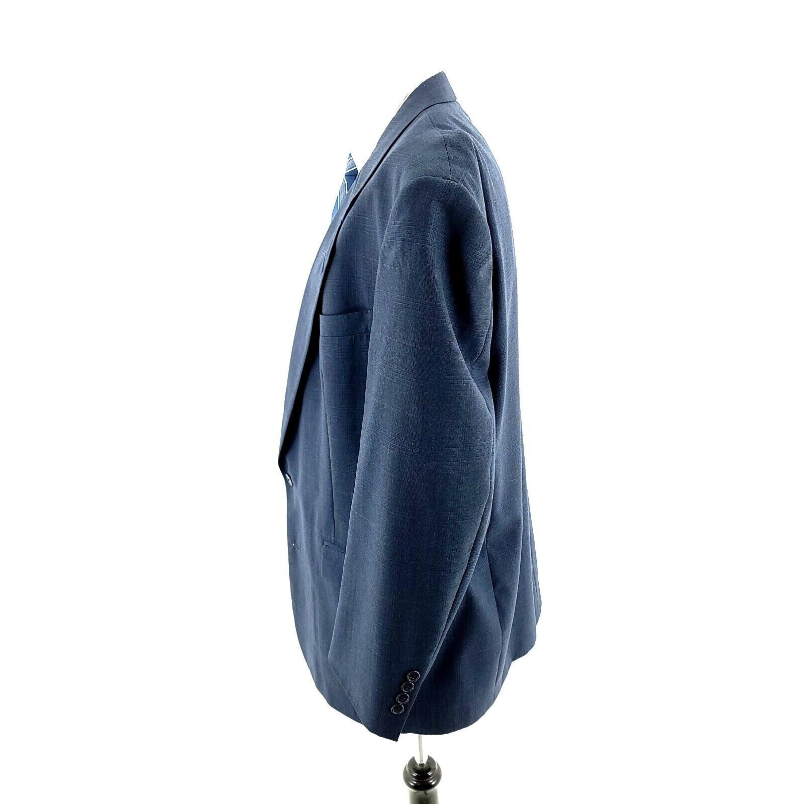 Christian Dior Monsieur Christian Dior Monsieur Wool 2 Button Sport Coat Blue Plaid Size 46R - 4 Thumbnail