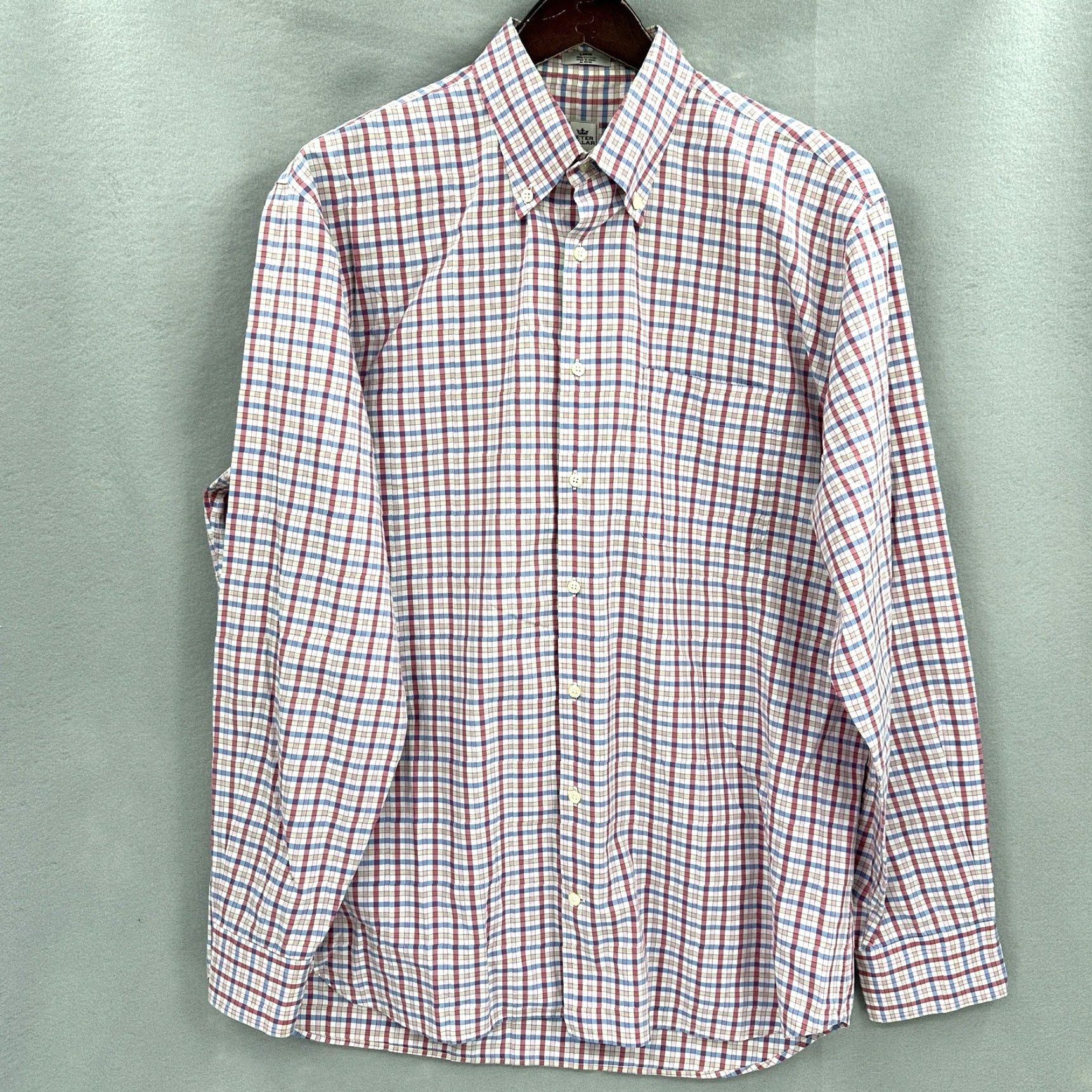Peter Millar Peter Millar Shirt Mens Large Windowpane Check Button Front Long Preppy Dad Size US L / EU 52-54 / 3 - 2 Thumbnail