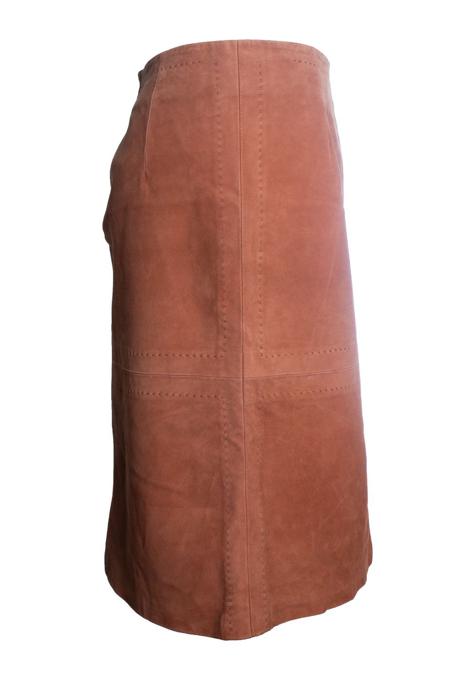 Agnona Agnona, coral suede midi skirt Size 28" / US 6 / IT 42 - 2 Thumbnail