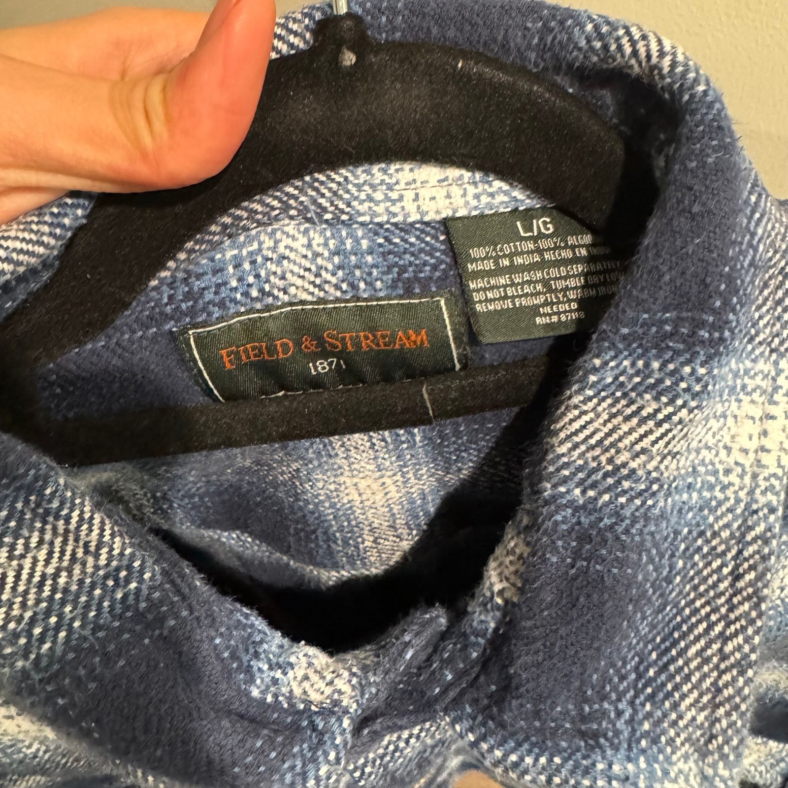 Field & Stream Field & Stream Vintage Blue Shadow Plaid Flannel Large 90's Size US L / EU 52-54 / 3 - 3 Thumbnail