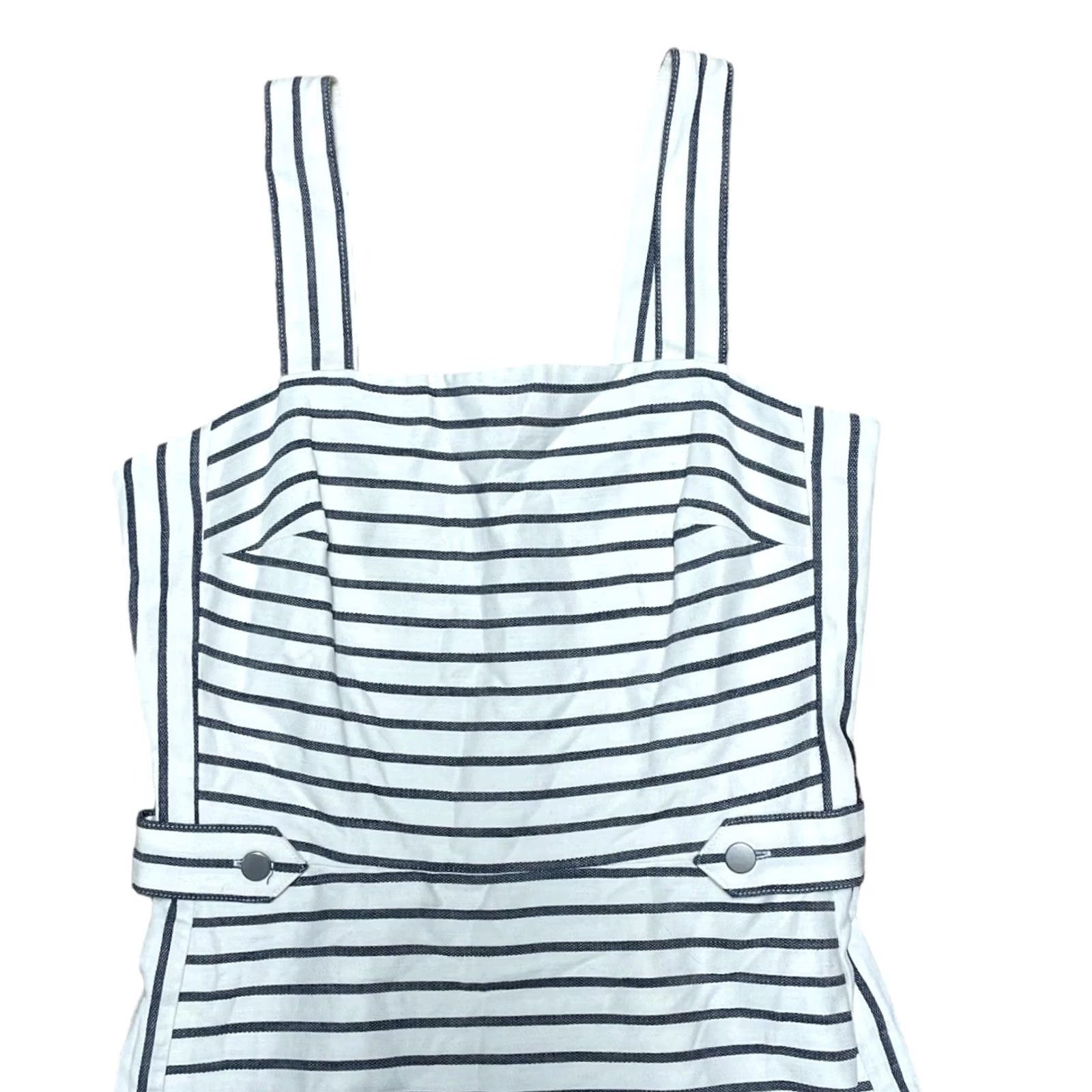 Banana Republic Banana Republic Women’s Striped Pencil Dress Size 4 Navy White Summer Halter Sleeveless Knee Length Size S / US 4 / IT 40 - 5 Thumbnail