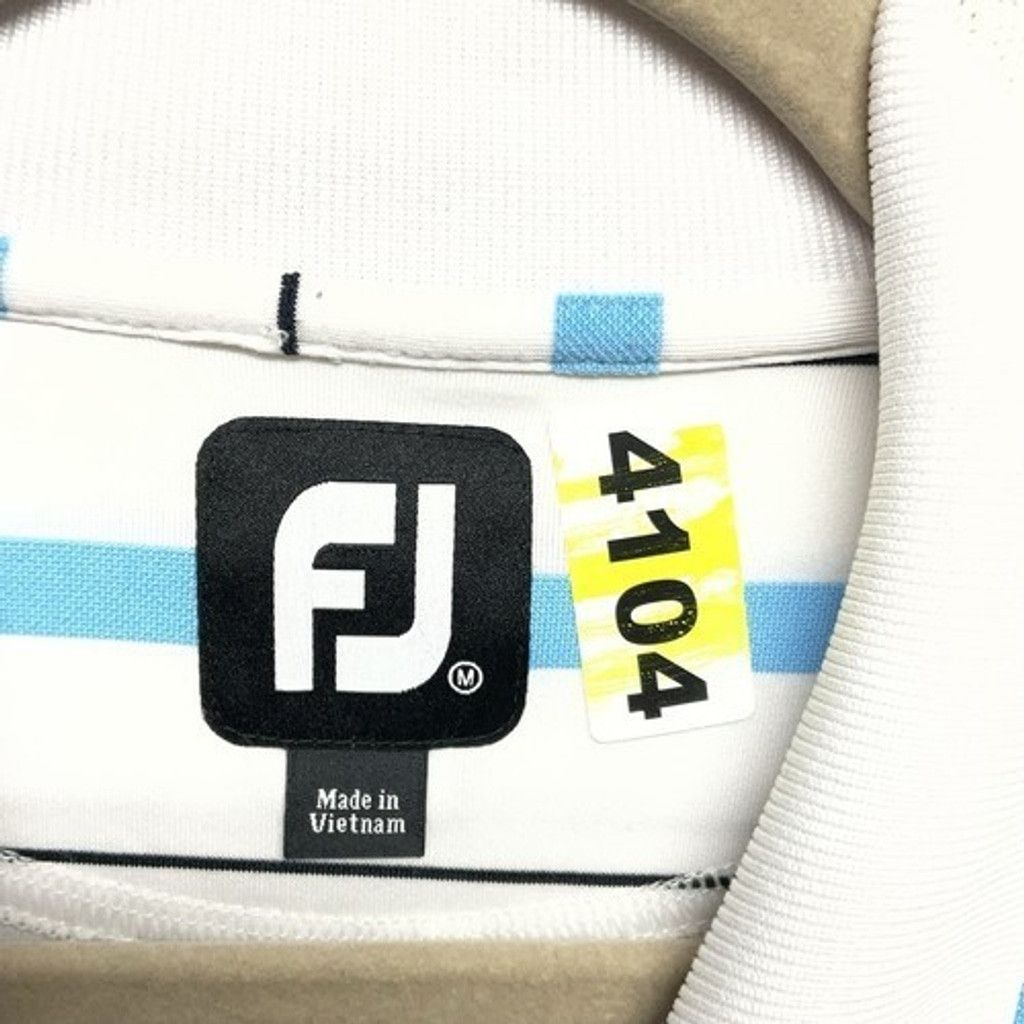 Footjoy FootJoy White/Blue Striped Performance Golf Polo Shirt Men M Size US M / EU 48-50 / 2 - 2 Thumbnail