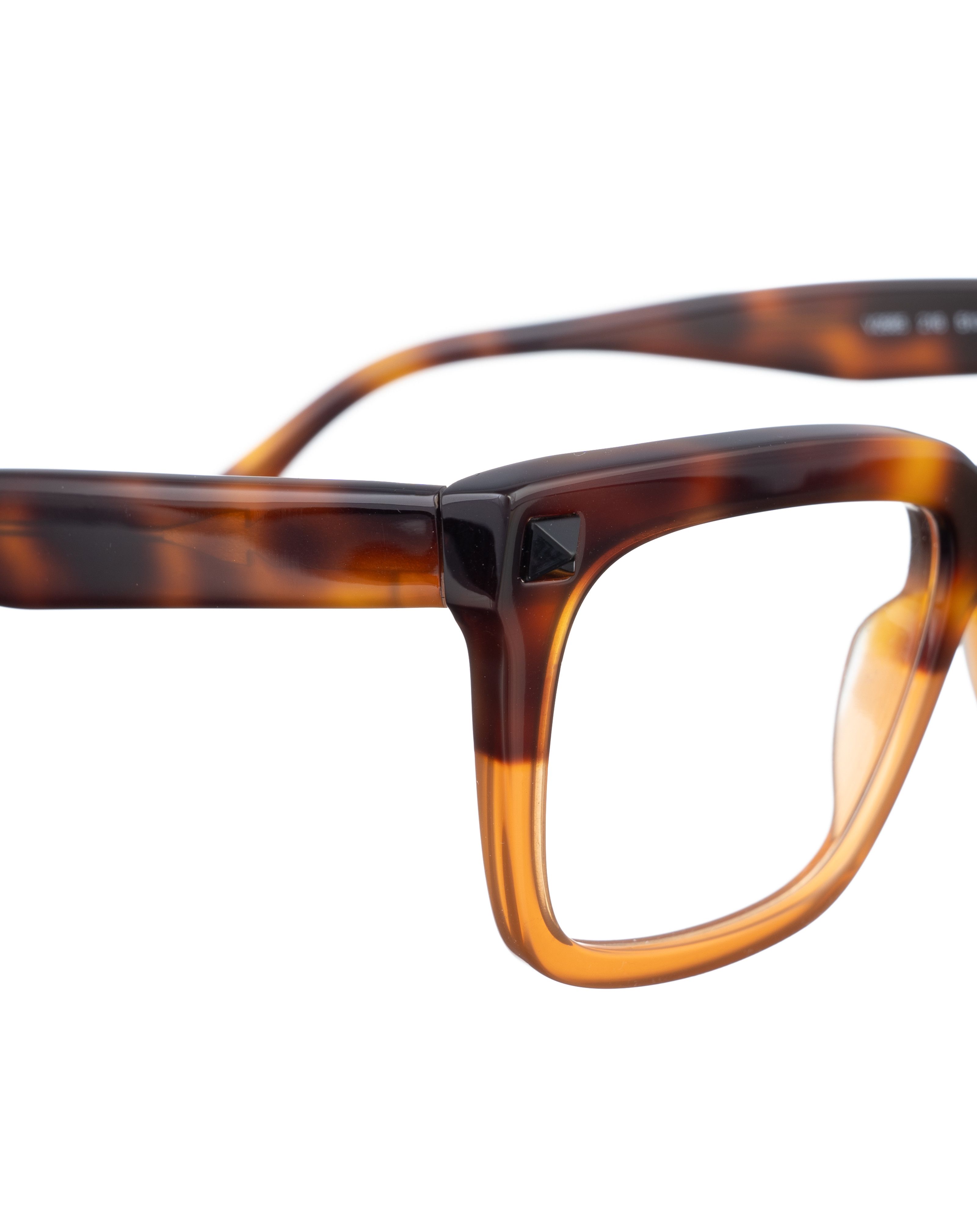 Valentino Valentino 00s Half Havana Brown Nerdy Glasses with Studs Size ONE SIZE - 3 Thumbnail