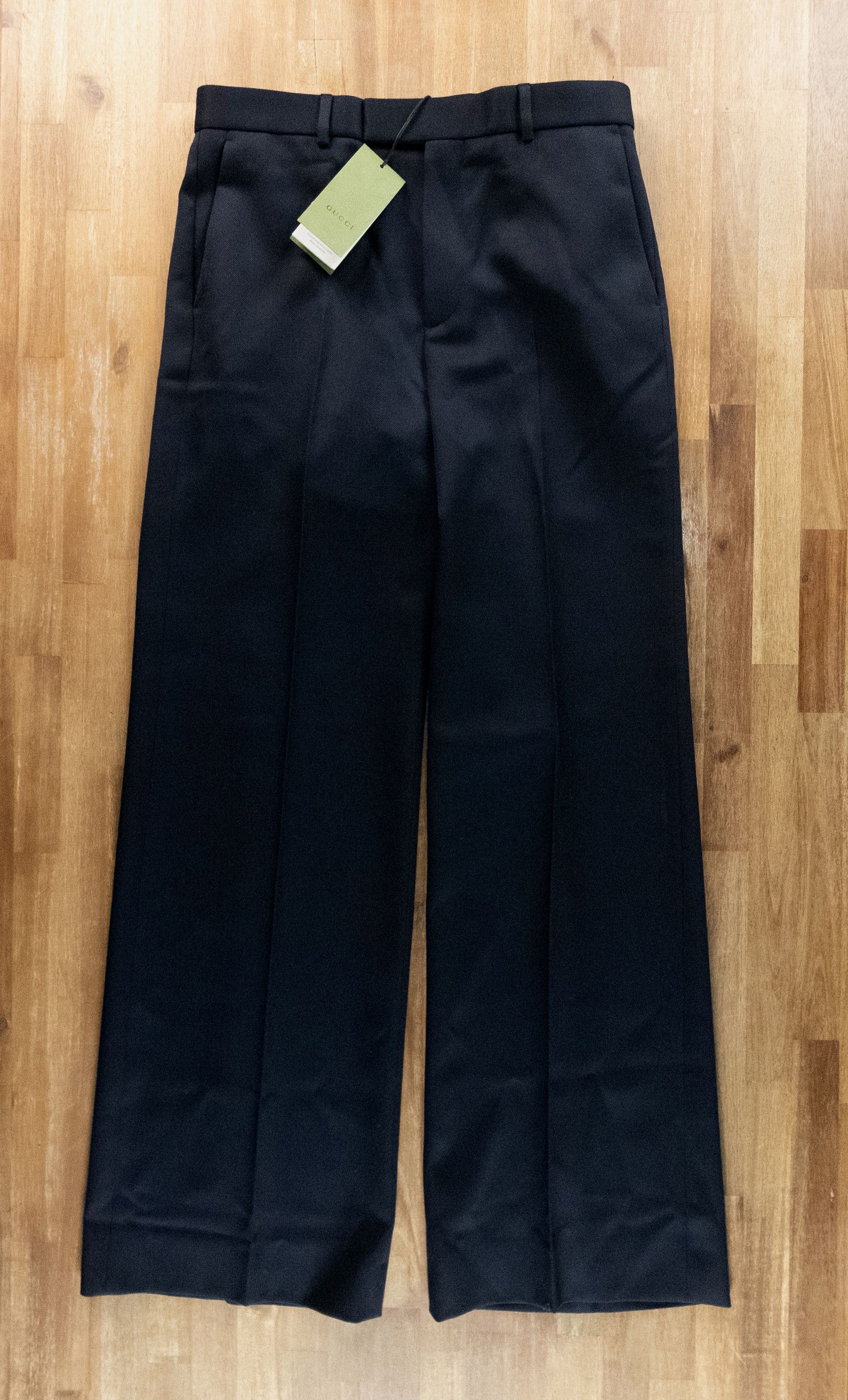 Gucci GUCCI navy blue gabardine wide leg cotton pants Size 32 Size US 32 / EU 48 - 3 Thumbnail