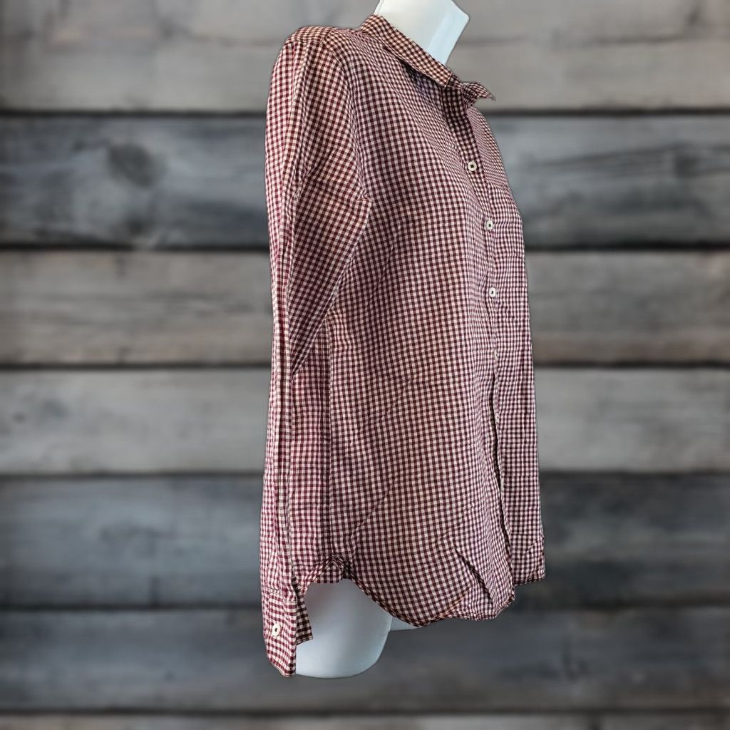 Vintage Broadway & Broome Women’s Button-Up Shirt Sz S Red White Gingham Cotton Size S / US 4 / IT 40 - 1 Thumbnail