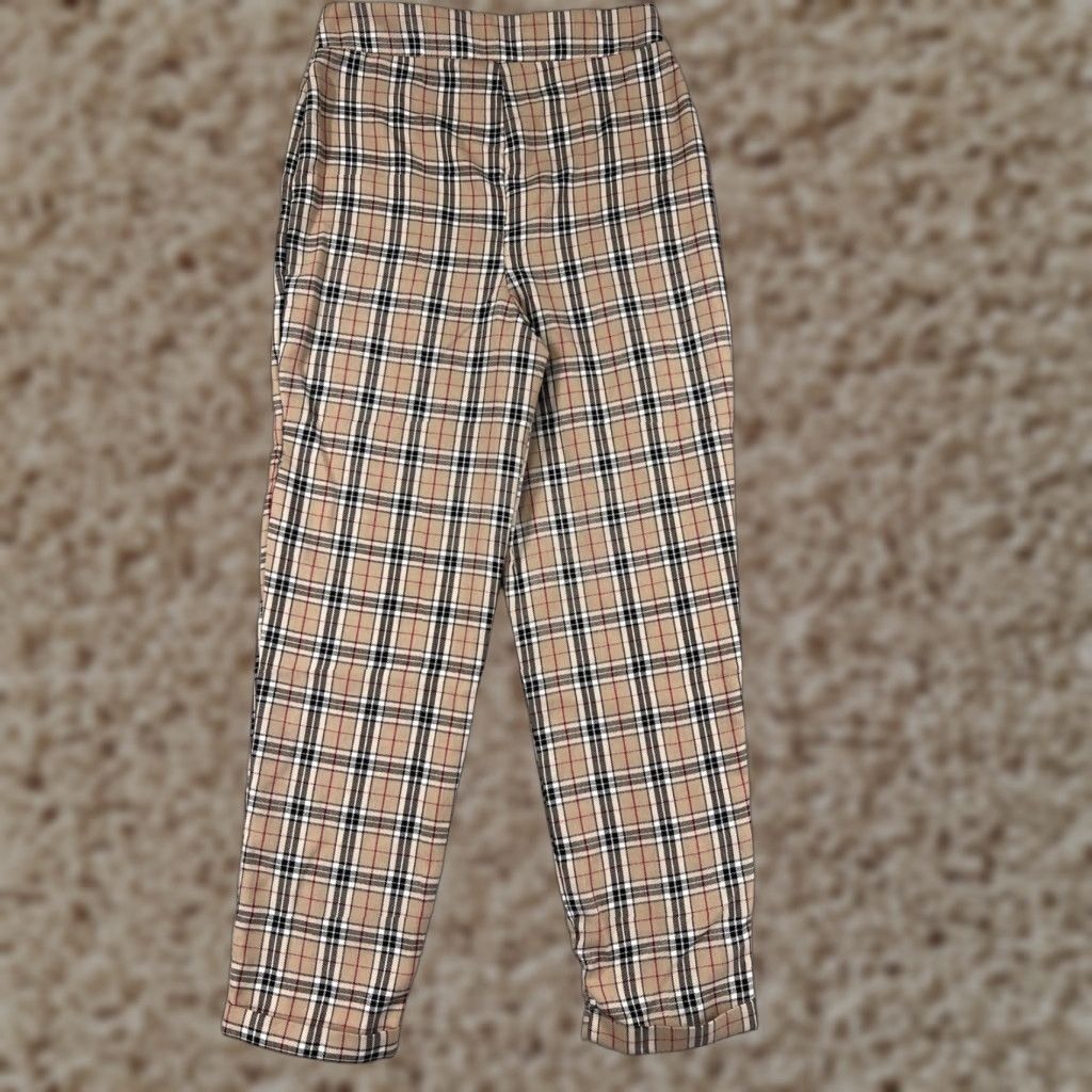 Nasty Gal Nasty Gal Pants Womens 6 Beige Plaid Polyester Blend Zip Fly Casual Wear Size 28" / US 6 / IT 42 - 1 Thumbnail