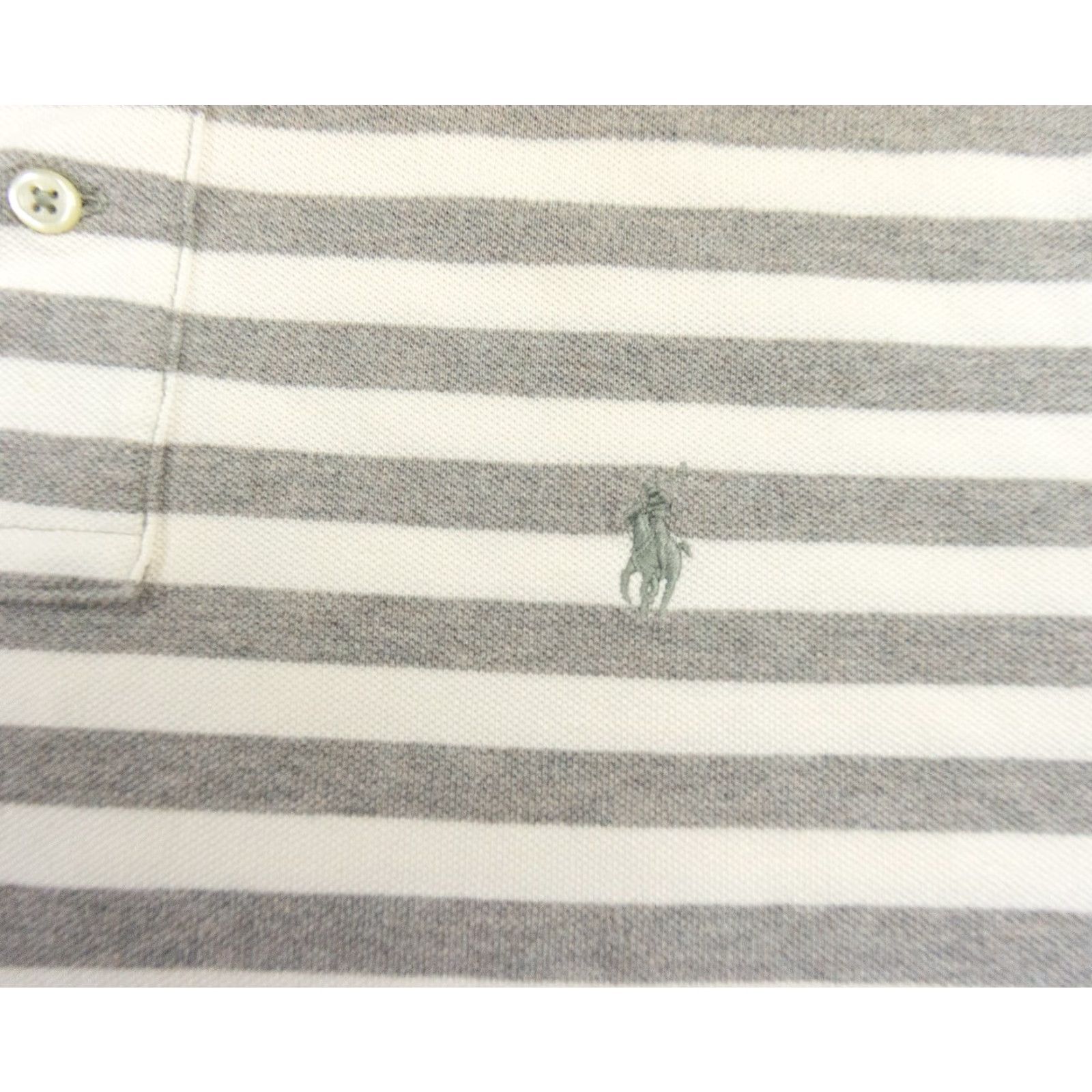 Polo Ralph Lauren Polo Ralph Lauren Men's Large Gray Striped Short Sleeve Polo Shirt Casual Preppy Size US L / EU 52-54 / 3 - 3 Thumbnail