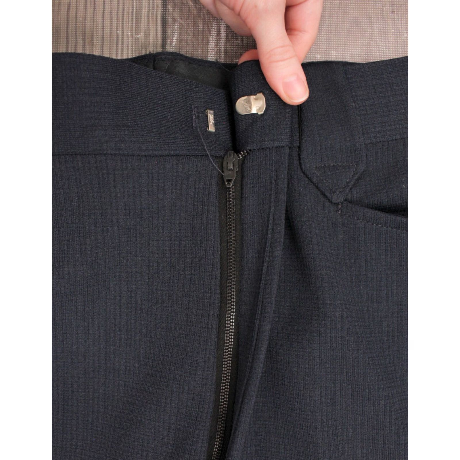 Vintage Men's VTG 1970s NOS Navy Blue Western Pants Sz 34x34 70s Polyester Size US 34 / EU 50 - 6 Thumbnail