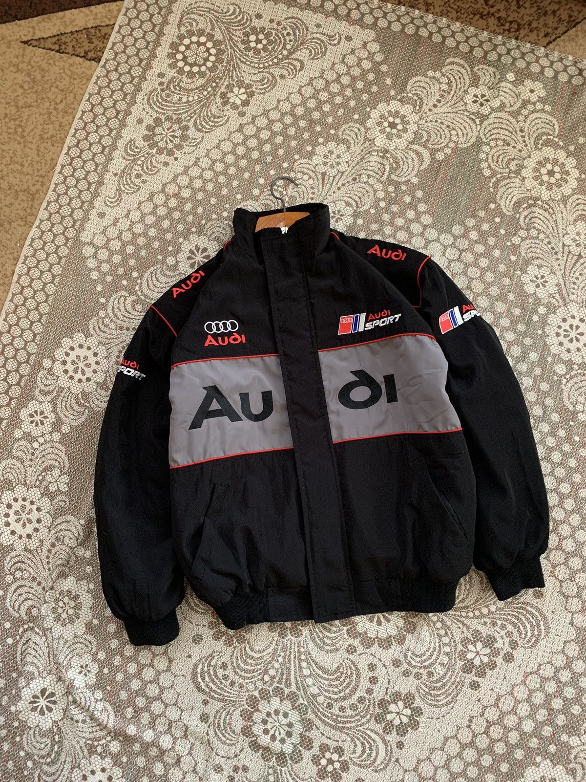 image of Audi Vintage Racing Jacket in Black, Men's (Size Medium)