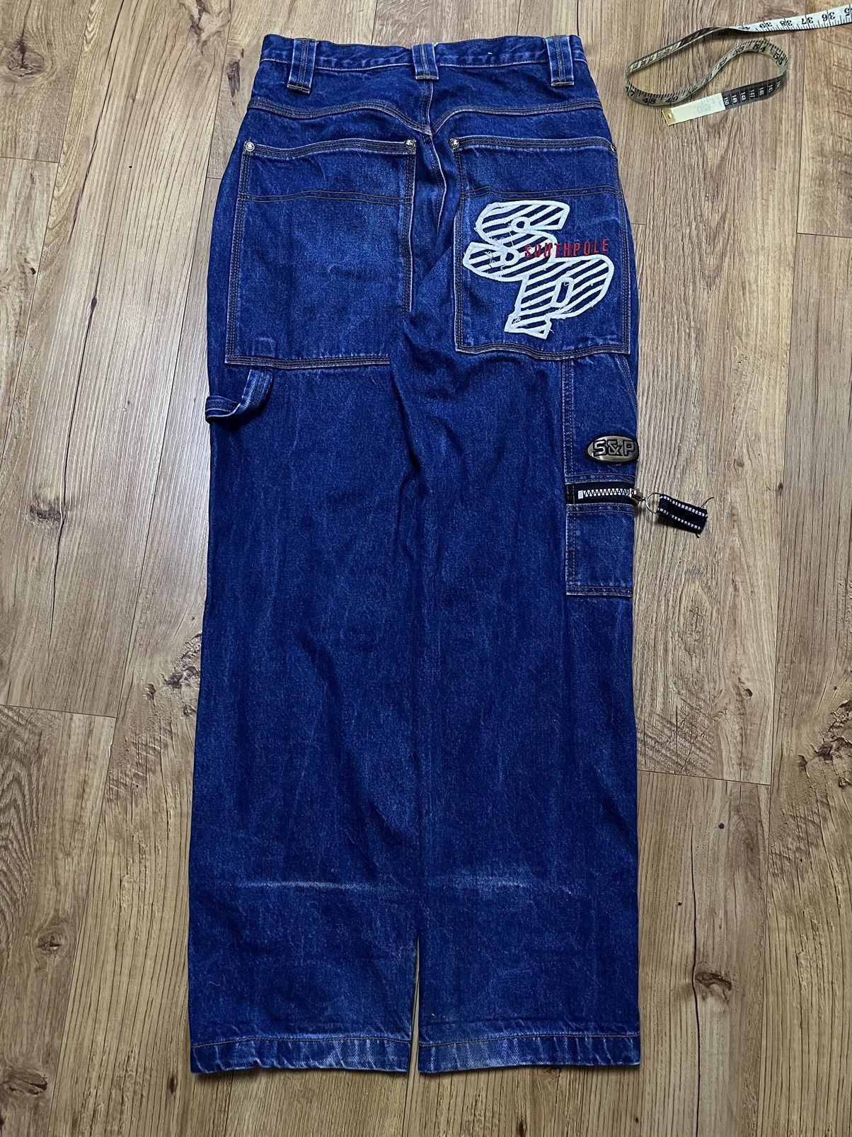 image of Jnco x Shortys Skateboards Vintage Y2K Southpole Baggy Denim Skater Jeans Sk8 in Blue (Size 31)