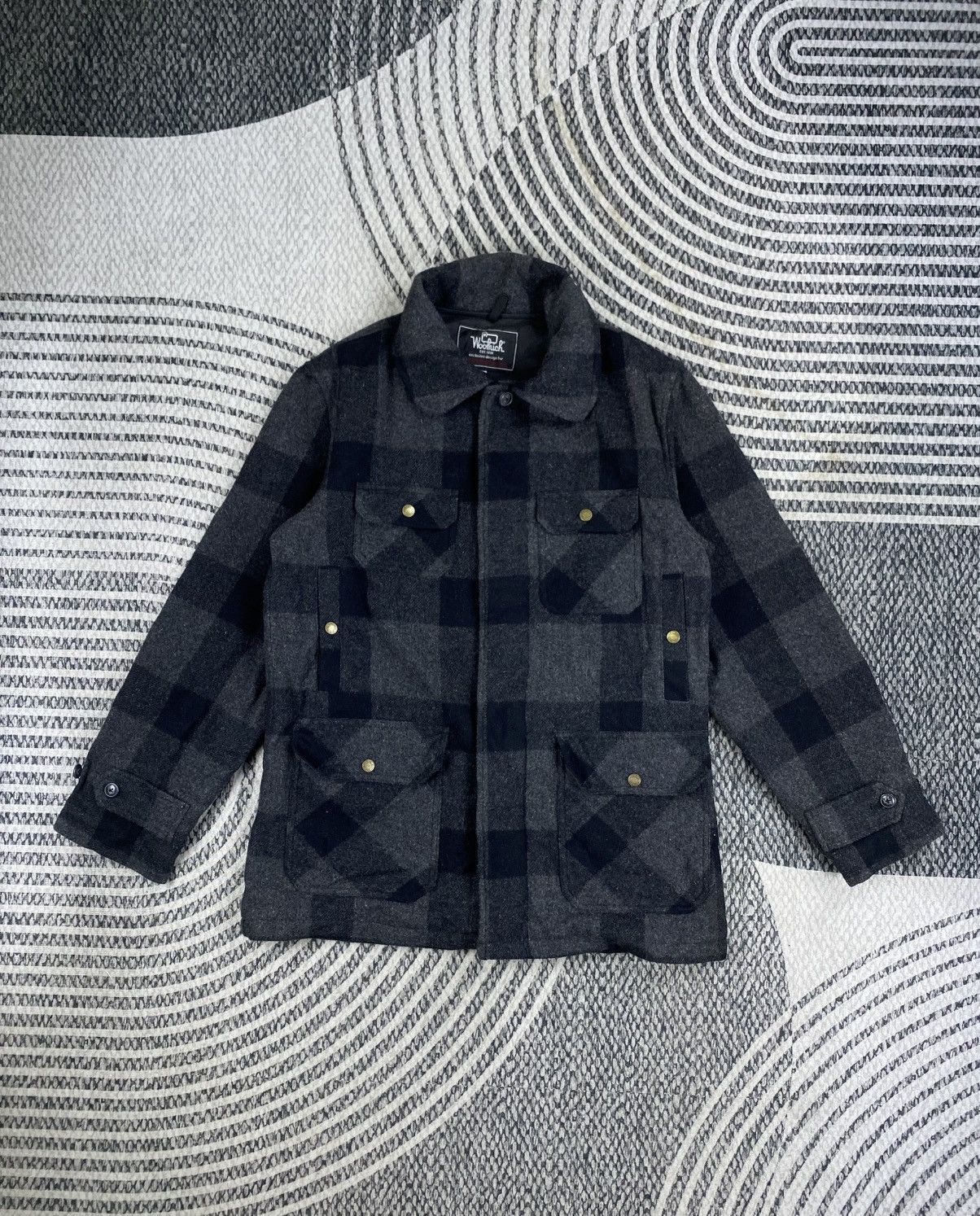 Woolrich Woolen Mills 🔥Vintge Woolrich X Rattle Trap Grey Checked Wool Jacket Size US M / EU 48-50 / 2 - 1 Thumbnail