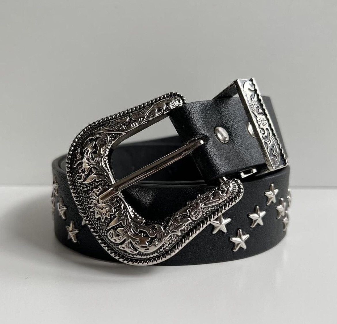 Cowboy Equipment × Vintage vintage black american western cowboy boho star studded belt Size ONE SIZE - 3 Thumbnail