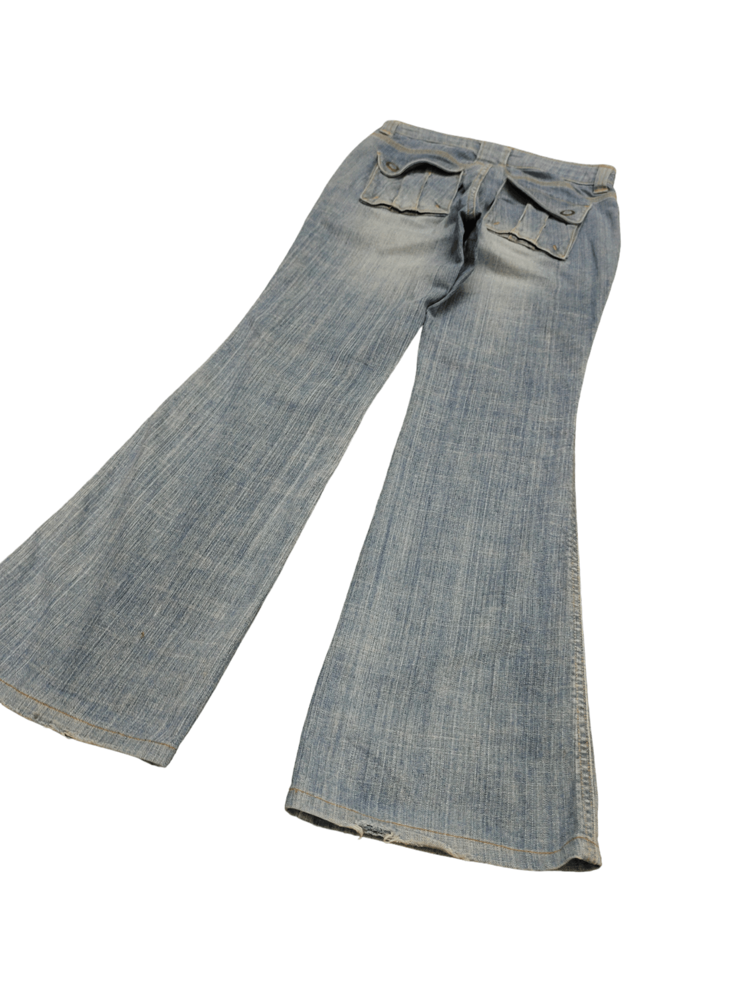 Le Grande Bleu (L.G.B.) Flare Jeans Et Boite Distress Faded Boot Cut Y2k Mudmax Size US 28 / EU 44 - 12 Thumbnail