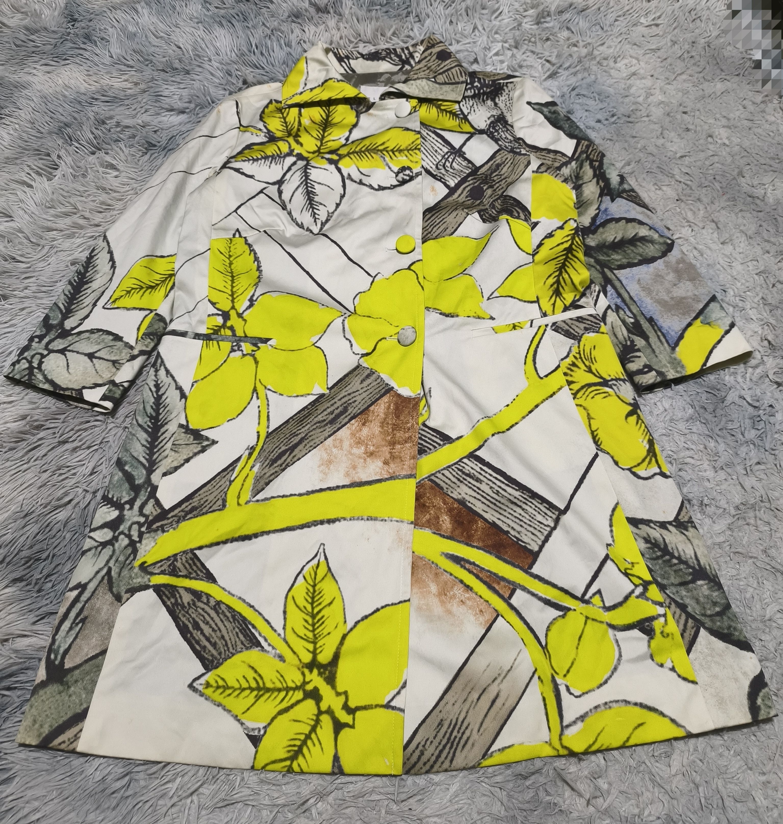 Celine Celine SS 2005 Multicolored Floral Trench Coat Size M / US 6-8 / IT 42-44 - 4 Thumbnail