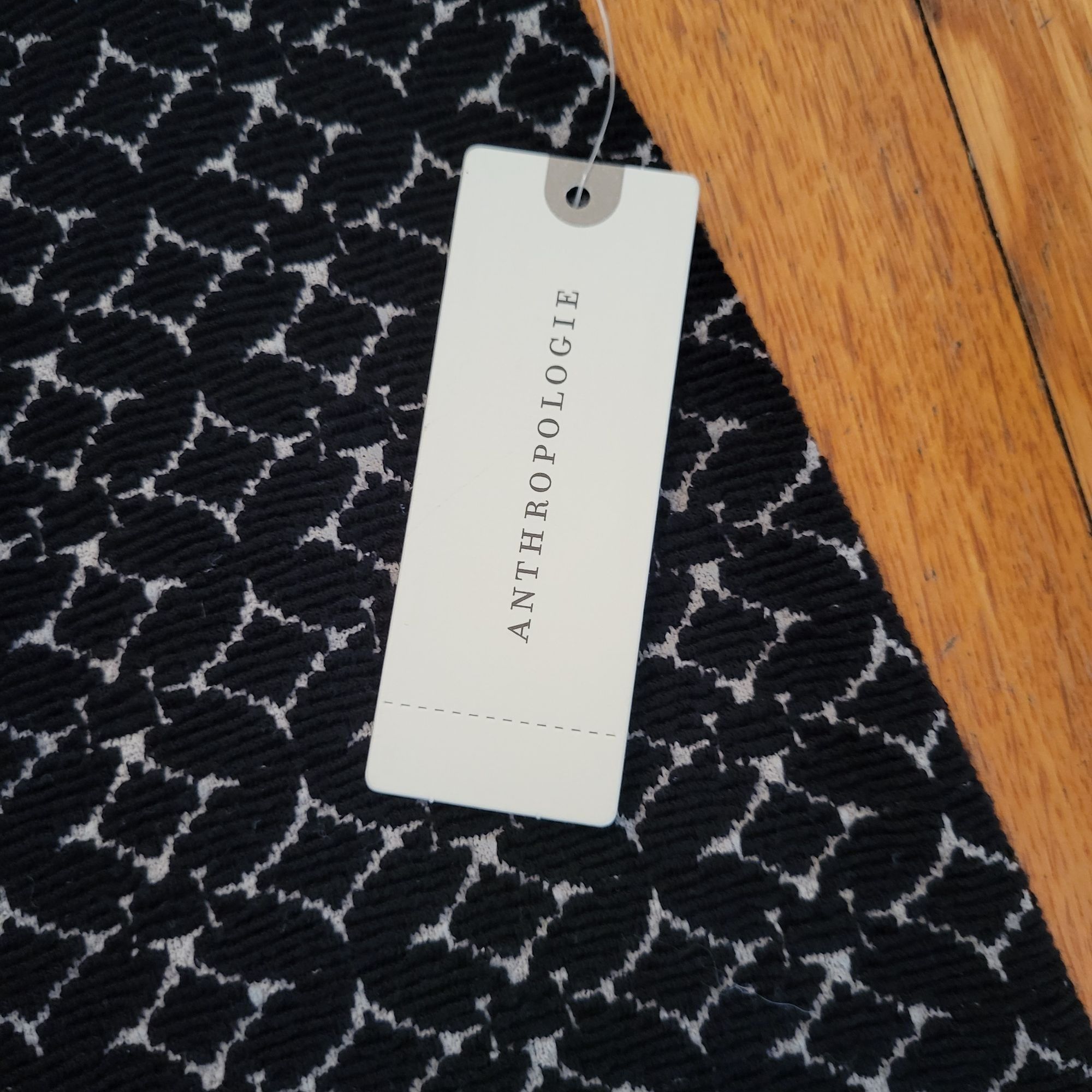 Anthropologie Maeve S Black White Textured Pencil Skirt Back Zipper Detail Size 29" - 9 Thumbnail