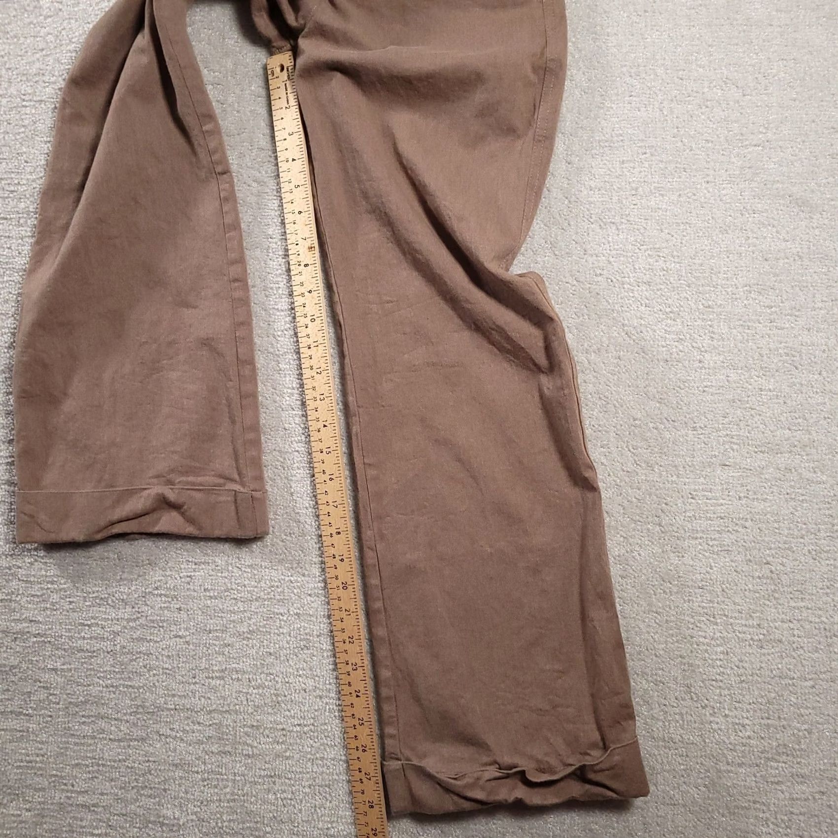 Ann Taylor ANN TAYLOR LOFT Women's Tan Mid Rise Stretch Wide Leg Cuffed Pants 4 Size 28" / US 6 / IT 42 - 4 Thumbnail