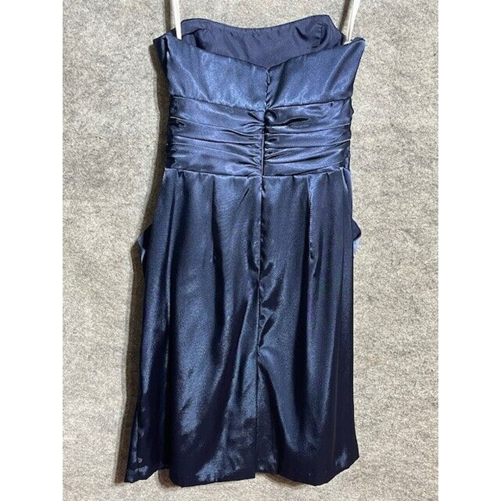 Other Davids Bridal Strapless Satin Dress 2 Prom Formal Romantic Size XS / US 0-2 / IT 36-38 - 2 Thumbnail
