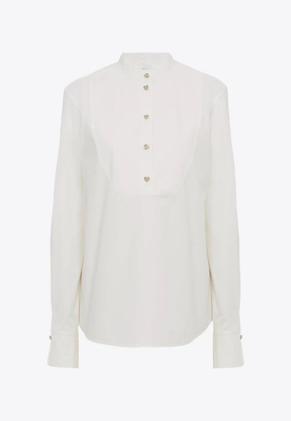 Chloe o1loc1c0425 CHC24 Shirt in Iconic Milk Size L / US 10 / IT 46 - 1 Thumbnail