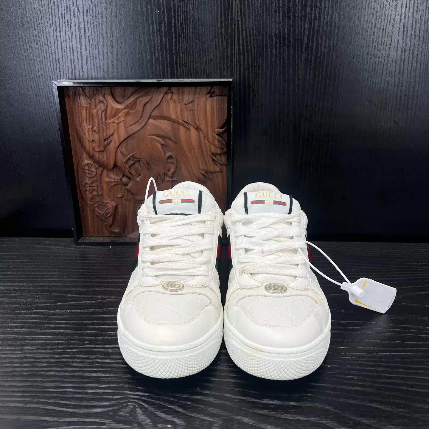 Gucci Gucci Dirty Sneakers White Red Green EU 38 Size US 7.5 / IT 37.5 - 4 Thumbnail