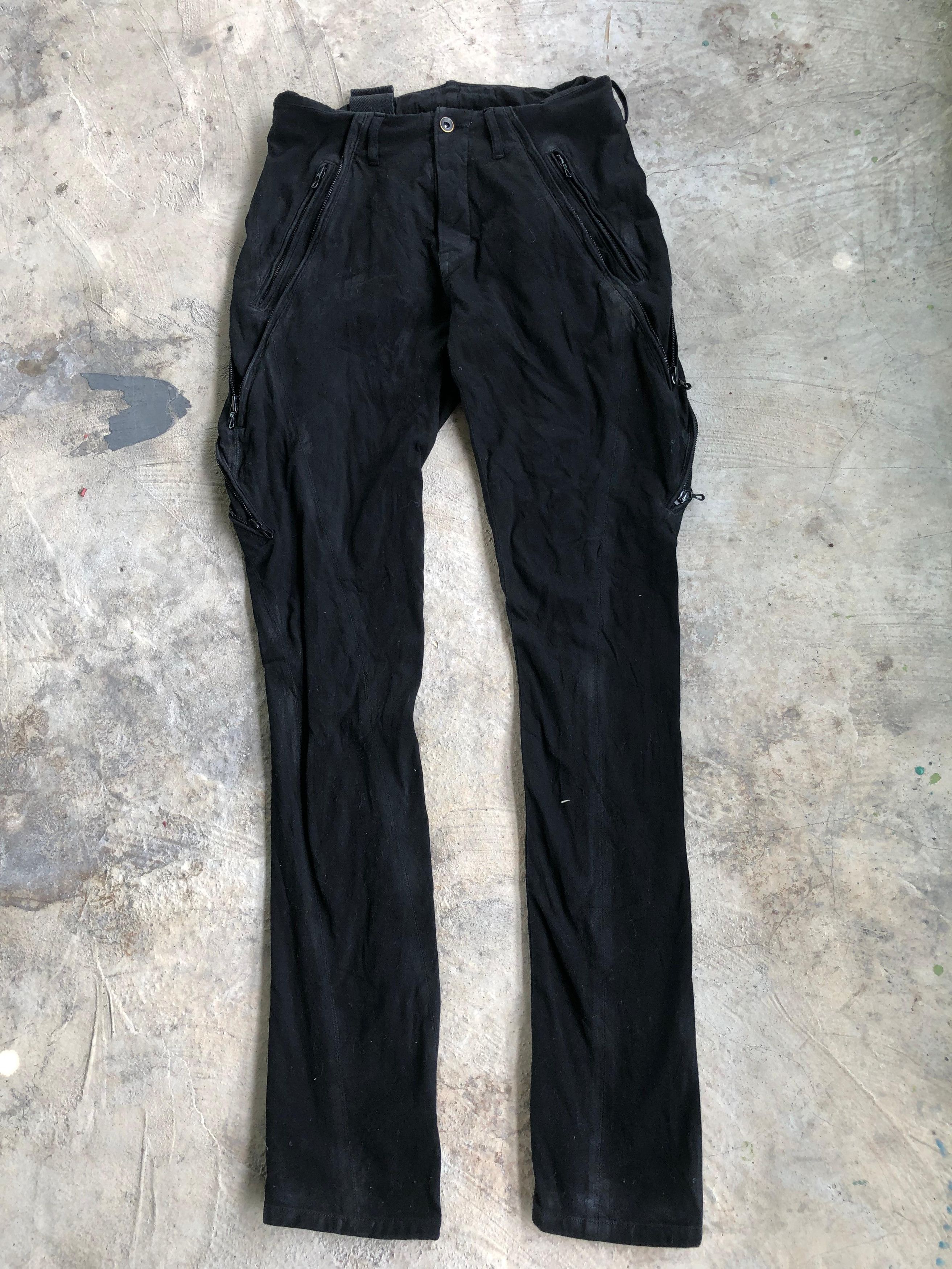 image of Julius Spring Summer 14 Ghost Multi Zipper Knit Denim in Black, Men's (Size 31)