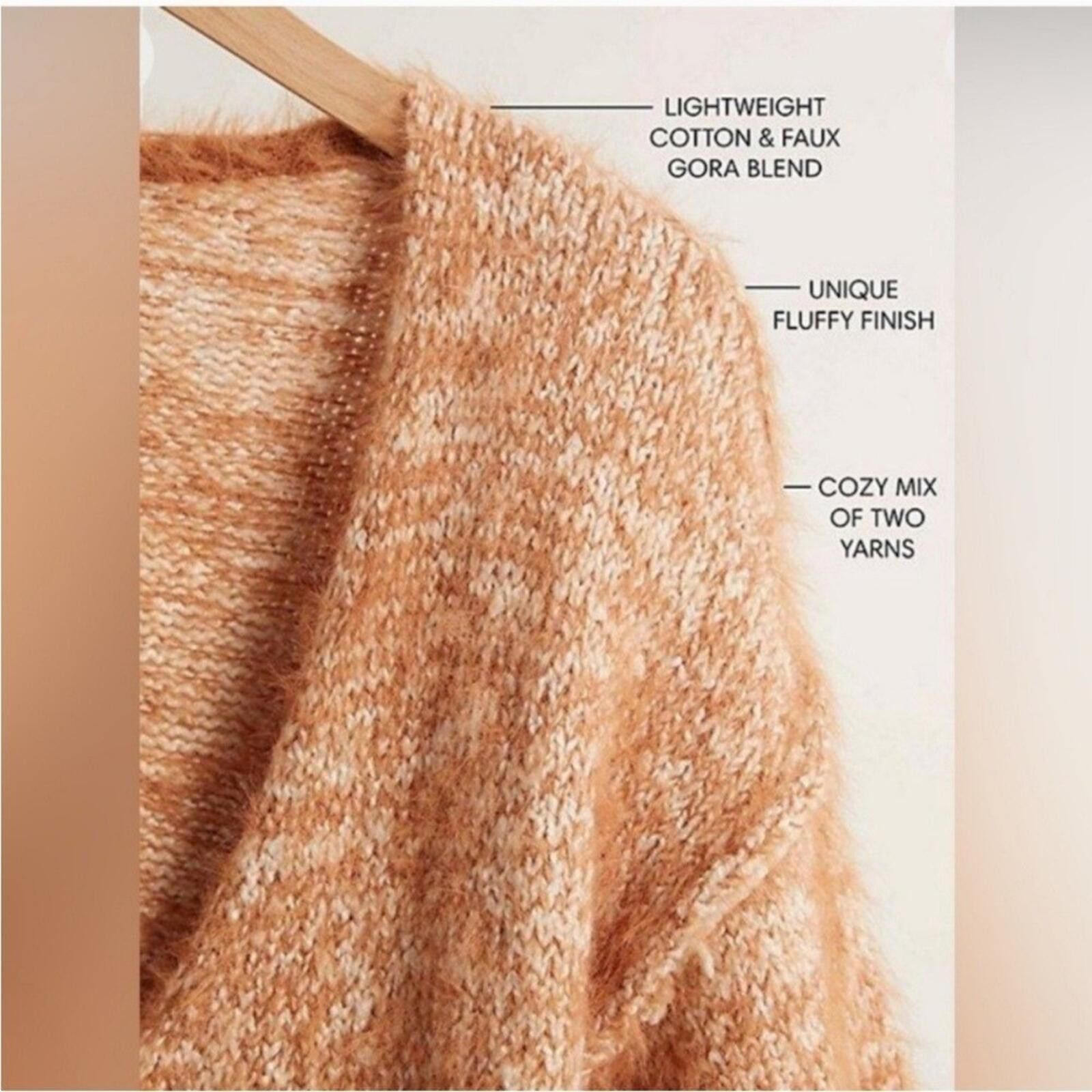 Free People Free People Peach Camel Sparrow Pullover V-Neck Sweater XL Size XL / US 12-14 / IT 48-50 - 3 Thumbnail